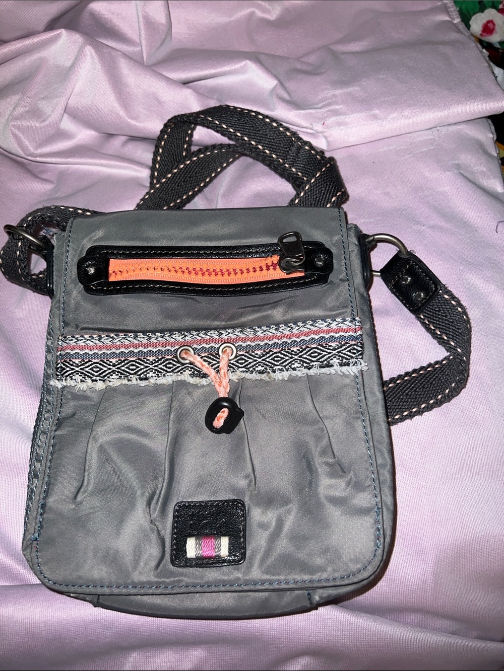 The Sak Gray Pink Crossbody Bag